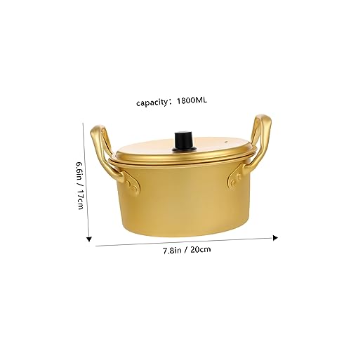 CAXUSD Fonduetopf Hot Pot Gelber Aluminium-Kochtopf Kleiner Milchtopf Topf Haushaltssuppentopf Aluminium Suppentopf Küchentopf Milchtopf Mit Deckel Multifunktionstopf Verdicken Südkorea – Bild 3