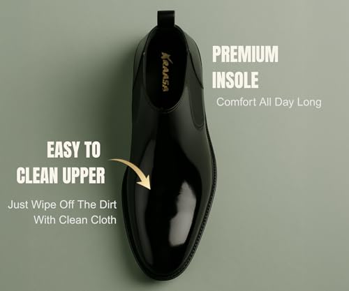 Kraasa Men's Slip On Fashion Chelsea Boots | High Tops, Soft Cushioned Insole, Comfortable Fit, Trendy, Stylish Boots