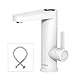 Briwellna Electric Faucet Instant Water, Electric Heater Warmwasserhahn für Badezimmerwaschbecken, 220 V elektrischer Durchlauferhitzer mit Digitalanzeige, Durchlauferhitzer-Wasserhahn (Weiß)