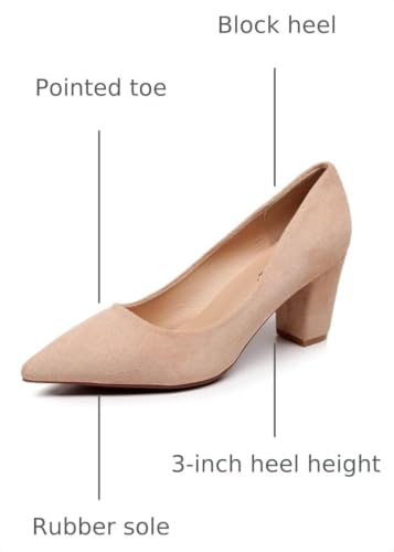 Image of VenusCelia Women's Lewin Pump Chunky Heel Shoe