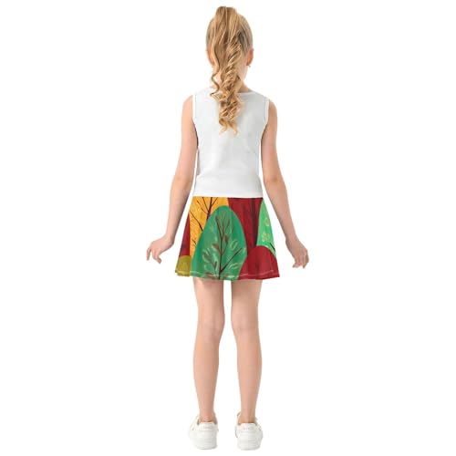 Toddlers Tennis Skirts Autumn Leaf Orange Green Athletic Shorts Girls Skorts Pink Cute Pleated 4t4