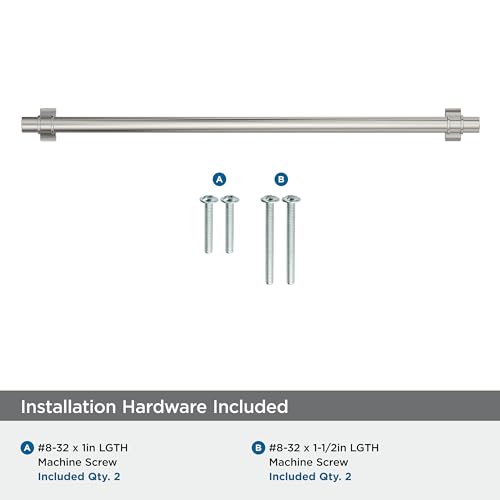 Image of Amerock Davenport 12-5 /8 inch (320mm) Center-to-Center Polished Nickel Cabinet Pull, BP36698PN