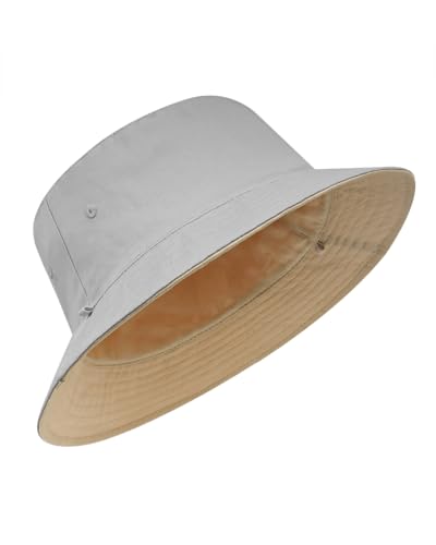 Image of XXL Oversize Bucket Hat Reversible, XL L M S Fisherman Sun Cap With Chin Strap, Travel Beach Outdoor Hat For Men Women