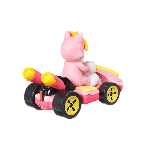 Hot Wheels Mario Kart Cat Peach, Kart estándar rosa miniatura 3
