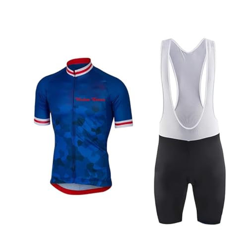 [Wisdom Leaves] 半袖 サイクルジャージ 上下セット 自転車ウエア メンズ 夏用 速乾吸汗 blue3-XL（Amazon）