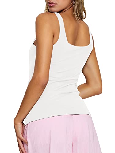 PINKMSTYLE Womens Square Neck Tank Tops Cute Double Layer Seamless Workout Tops Summer Sleeveless Shirts4