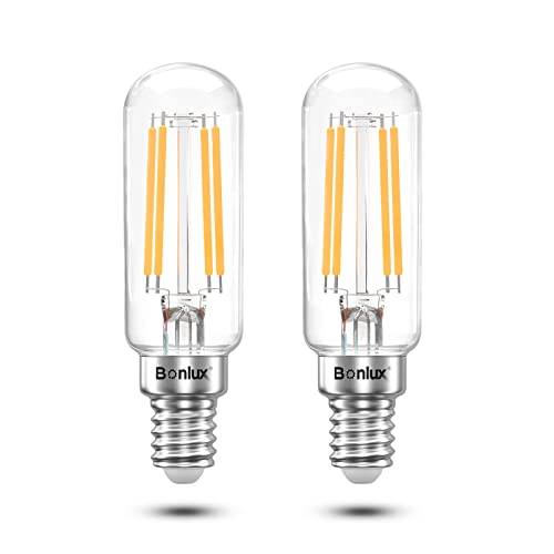 Bonlux 4W LED Cooker Hood Light Bulbs E14 Warm White 2700K 40W Incandescent Replacement T26 Tubular Filament Bulb SES LED Appliance Lamp for Fridge Freezer/Microwave/Cooker Hood (2-Pack, Non-dimmable)