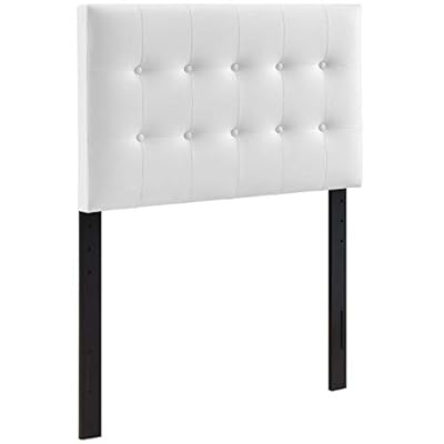 Modway Emily Tufted Button Faux Leather Upholstered Twin Headboard in White 31+wy2PC0eL. SS400
