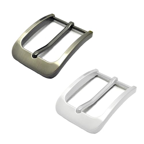 SGERUFZ 2 Stück Klassische Gürtelschnalle, Einzackige Quadratische Ersatzschnalle aus Zinklegierung für Männer Frauen Gürtel (38-40 mm) (Silber + matt) SGERUFZ 2 Stück Klassische Gürtelschnalle, Einzackige Quadratische Ersatzschnalle aus Zinklegierung für Männer Frauen Gürtel (38-40 mm) (Silber + matt)