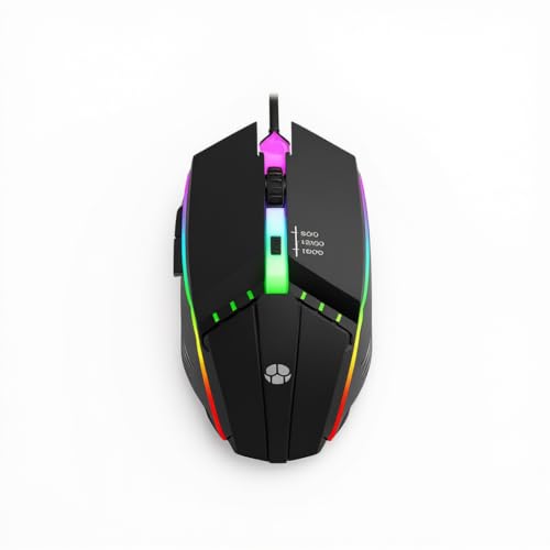 Image of X1 Neutral Wired USB Mouse Vibrant RGB Luminous Accents for Office, Gaming & Laptop Use Compact 115mm 3‚ Key Design with 1.35m Cable for Desktop & Notebook