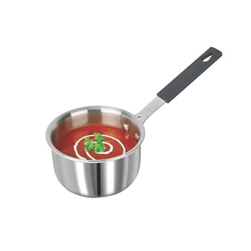 Image of SignoraWare Artista Tri-Ply Stainless Steel Mini Saucepan 10cm | Microwave Safe | Save Energy & Time | Easy to Clean | Heating Milk & Coffee | Ideal for Small batch of Pasta, Noodles & Oats (500ml)