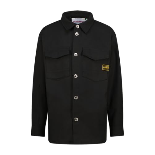 Chemise Vingino Loran noire pour garçon 6 ans en coton confortable