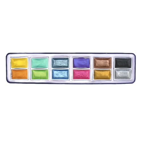 Artway Watercolour Set - Shimmer - 12 Full Pans , Black