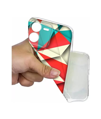 Image of Red Blue White Pattern Design Printed Silicon Soft TPU Back Case Cover for iQOO Z9 5G
