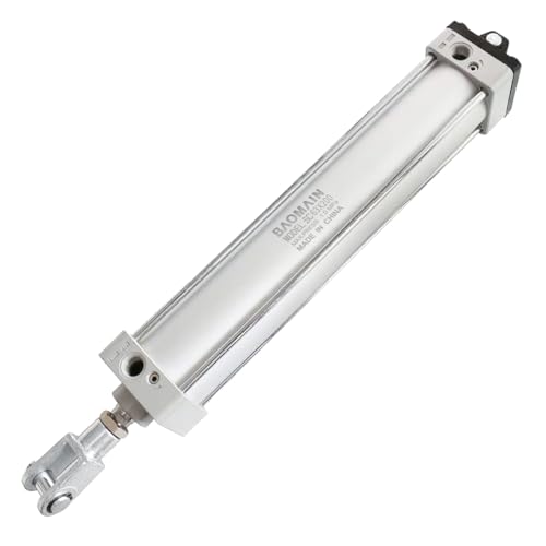 Baomain Pneumatic Air Cylinder SC 63 x 200, PT 3/8, Bore 2 1/2 inch(63mm), Stroke 8 inch(200mm),Dual Actionwith Foot Flange CY-63&CB-63,for Industrial Machinery