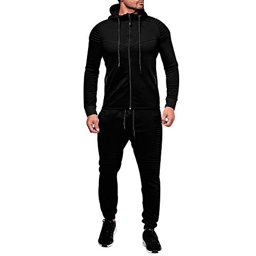 Men's Casual Tracksuit Full Zip Hoodie Sweatsuit Jogging Sports Athletic Sweat Suits