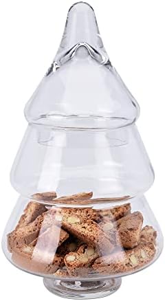 URBNLIVING 800ml Glass Storage Jar Christmas Tree Shaped Cookie Container Sweet Storage