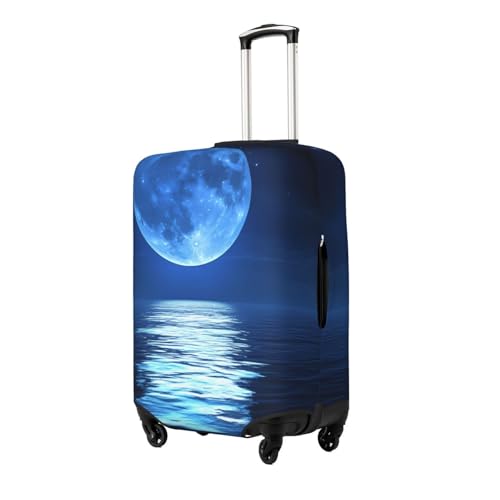 Night Sky Stars And Full Moon Elastic Travel Luggage Cover, Washable Spandex Suitcase Protector, Anti-Scratch Fits 18-32 Inch2