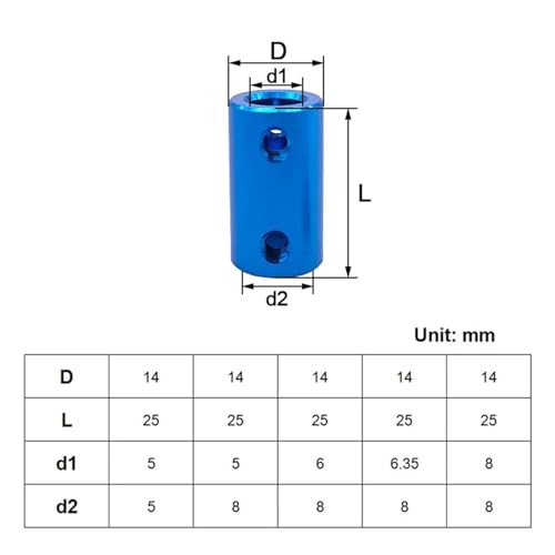 Accouplement mécanique D14L25 8-8mm pour réparer et stabiliser votre machine