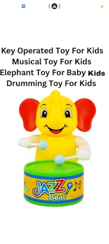 Image of PRV Fashion Key-Operated Cute Drummer Toy for Toddler Kids Birthday Gift Birthday Return Gift Drumming and Dancing Action for Kids (ELEPHENT)