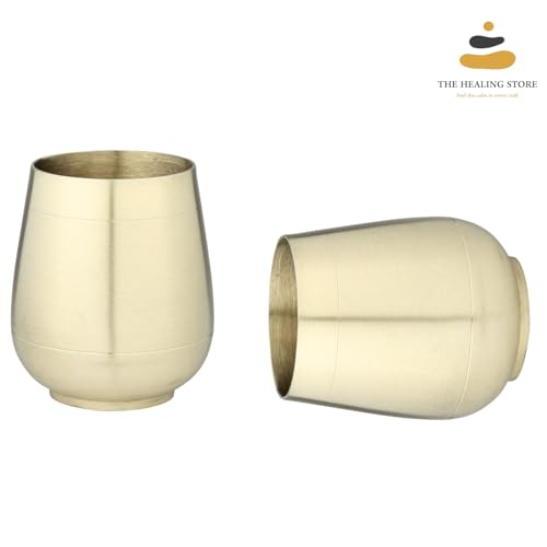 Image of THE HEALING STORE Bronze Kansa Glass, 200 ml Capacity, Gold, Medium Size (Glass 4)