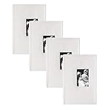 DesignOvation Embossed Flourish Faux Leather Photo Albums, Holds 300 4x6 Photos, Set of 4, Ivory White