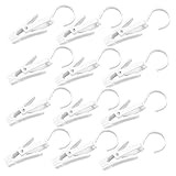 HEALSOPTHY 12 Stück Teiliges Drehbare Aufhänger Clips für Kleidung und Hüte Multifunktionale Klammerhaken für Haushalt Kleidungsladen Wäsche und Garderobe Praktische Weiße Halterungen