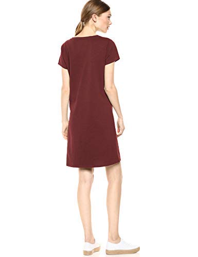 Amazon Essentials Women's Lived-in Cotton Relaxed-Fit Short-Sleeve Crewneck T-Shirt Dress (Previously Daily Ritual)