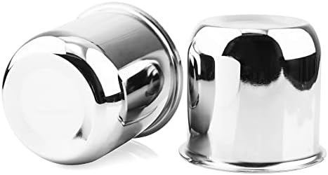 Rheedal 2Pcs 3.19inch Trailer Wheel Center Caps Push Thru 3.19" Bore 3.17" Tall for Wheel Rim, Chrome Silver Wheel Cover