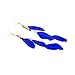 Heavstjer Fashion Piercing Jewelry Tassel Feather Dangle Drop Long Chain Earrings(Blue)