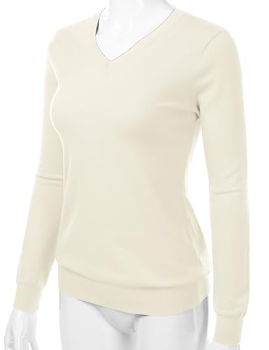 Women's V-Neck Long Sleeve Pullover Premium Soft Knitted Sweater (S-XXL)2