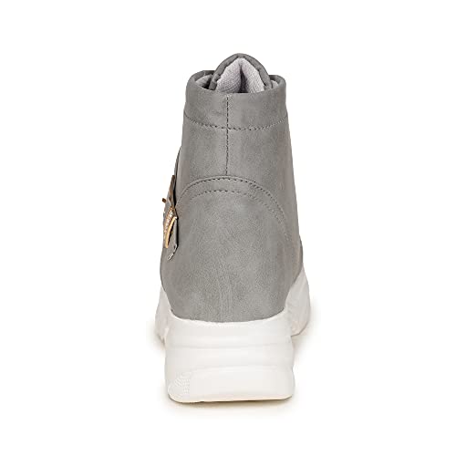 Image of DICY Shoes for Women Girls Boots High Ankle Flat Heel Snakers for Ladies Casual Juta
