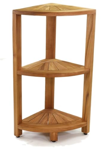 AquaTeak Kai™ Petite - Teak Corner Shower Storage Stand