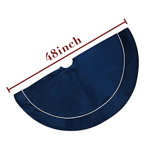 Bunny Chorus IV-907 Christmas Tree Skirt, 48 Inches Velvet Fur Plush Blue Tree Skirt thumb #2