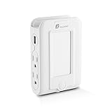 Houzetek Wall Mount Charger, 2 USB Ports & 4 AC Outlets LED Night Light Charging Station, Surge-Protected Power Socket Extender Topside Phone Holders