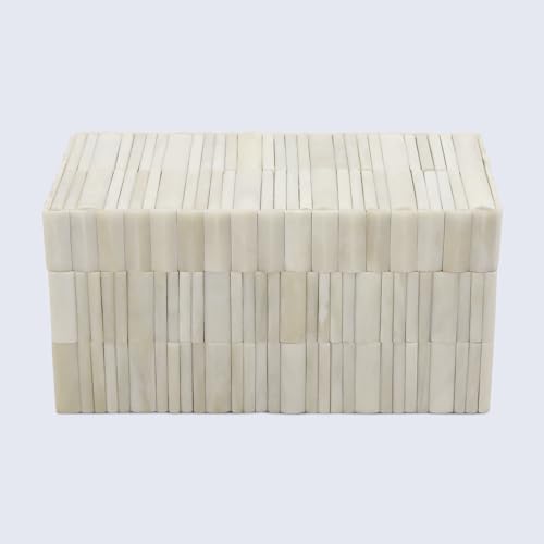 Image of Handicrafts Home Decorative Box - Handmade Jewelry Organizer Box with Lid - Keepsake Box for Home Decor, Jewelry, Accessories, Collectibles - Modern Wooden Storage Box - Stem, 10X5X5 inch