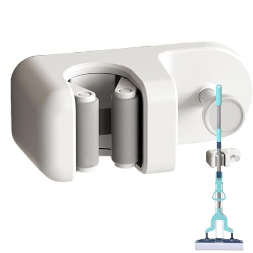 Soporte de pared para fregona, estante de herramientas resistente, de almacenamiento organizador de escobas, soporte de lavandería para garaje con abrazaderas de agarre fuertes, solución