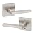 Kwikset Halifax Interior Passage Door Handle, Lever For Closet and Hallway Doors, Reversible Non-Locking Handle Lever, Satin Nickel, with Microban Protection
