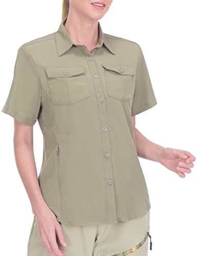 Little Donkey Andy Women's Stretch Quick Dry Upf50+ Short Sleeve Shirt For Hiking, Travel, Camping Sage Size M #TOP1