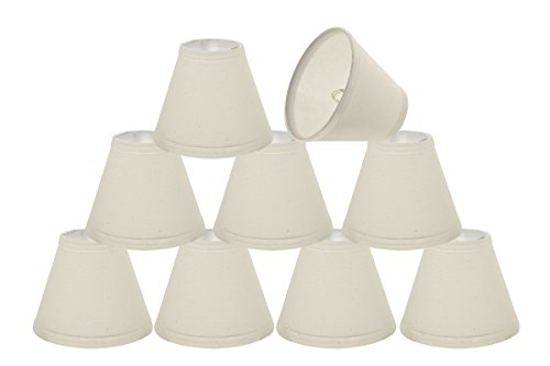 Tech Deals 🔥 Aspen Creative White, 32118-9 Small Hardback Empire Shape Chandelier Clip-On Lamp Shade Set (9 Pack), Transitional Design, 6 Bottom Width (3 x 6 x 5)