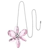 BESPORTBLE Kristallblumen Zugkette Verlängerung für Deckenventilator mit Sonnenfänger Dekorative Gartendekoration Netzblatt Design für Terrasse und Veranda