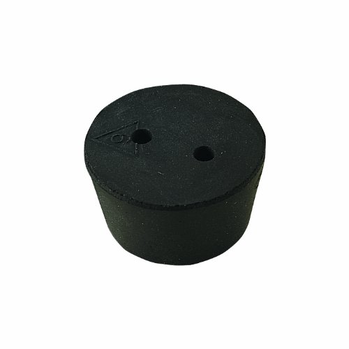 Plasticoid M29 2 Hole Tapered Natural Rubber Stopper, 129/64" Top Diameter, 111/64" Bottom