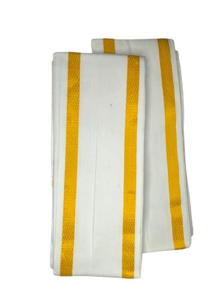wave makers White Angavastram with Zari Border | Handloom Weaved Angavasthram | Pack of 2-picture-32