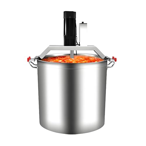 Mezclador de alimentos comercial, olla eléctrica con eje de mezcla y raspador estable para salsa de chile, bebidas, mermelada y gachas, capacidad de 140 litros