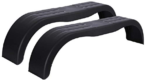 Lot de 2 garde-boue tandem en plastique 13', noir, double essieu, carrosserie, enjoliveur