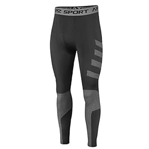 AMZSPORT Mens Compression Leggings Cool Dry Running Pants Sport Gym Tights New Generation