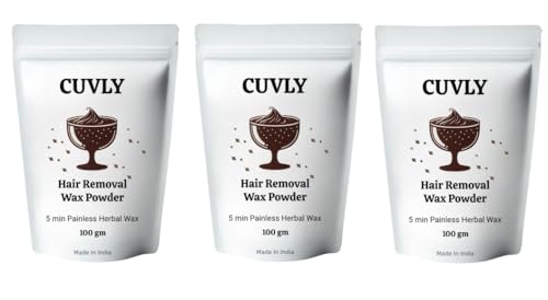 CUVLY Wax Powder Wax Hair Removal Chocolate Wax Powder 100gm – Full Body Wax Hair Remover, Easy Home Use, Chemical-Free, No Irritation Herbal Wax Powder For All Skin Types Hands, Legs, Underarms, Bikini, Intimate Area (3)
