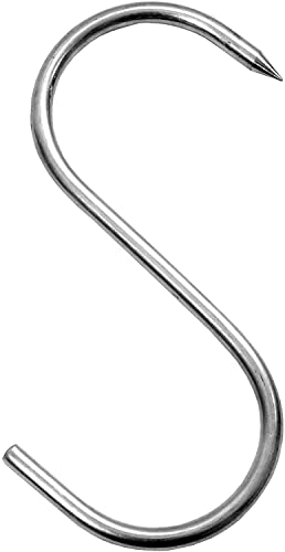 Wolfcut 5 ganci per carne, ganci per affumicatura, ganci per macellaio, configurazione: 120/5 mm