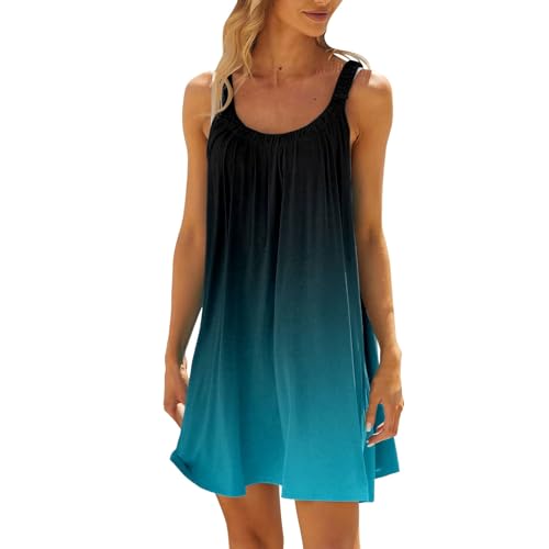 Generisch Strandkleider Damen Badeanzug Cover Up Ärmellos Rundhals Sommer Strand Tunika Strandponcho Elegante Beachkleider Bedecken Leichte Bikini...