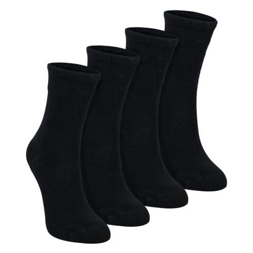 Dr.Socks 4 Pairs Sensory Socks for Kids Soft Bamboo Breathable Relaxing Autism Socks for Girls and Boys (7-10 Years Black)
